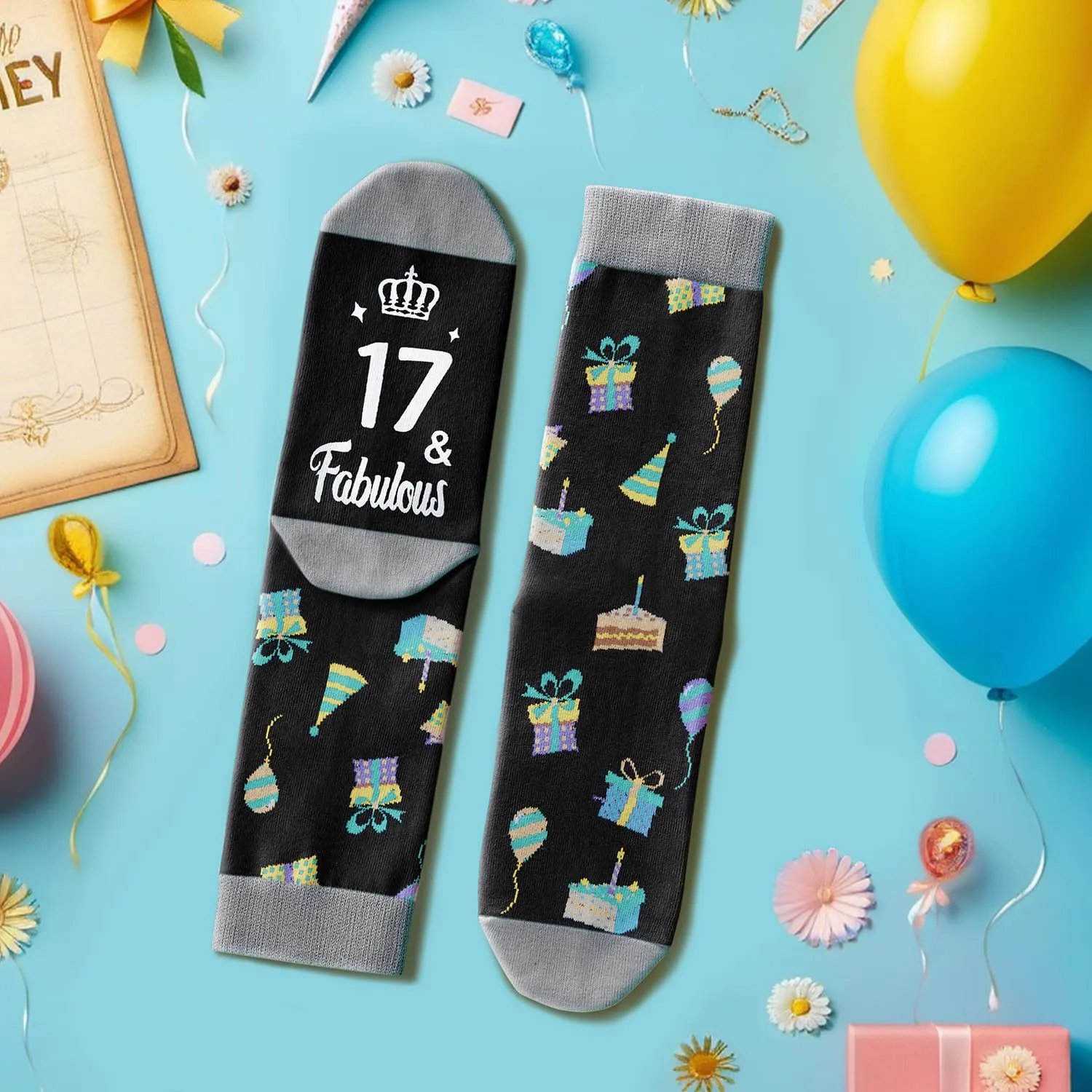 17th Birthday Gifts Ideas Socks - 17 Year old Boy Girl Gifts, Happy Birthday Gifts for 17 Years