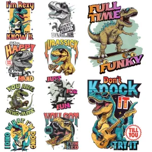 9 Funky Dino Designs Bundle PNG