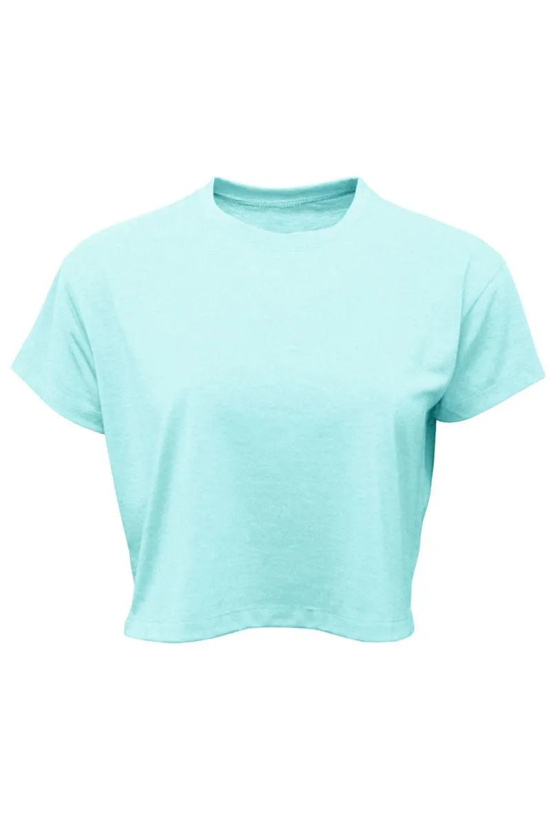 American Babe Women's Soft-Tek Blend Crop T-Shirt