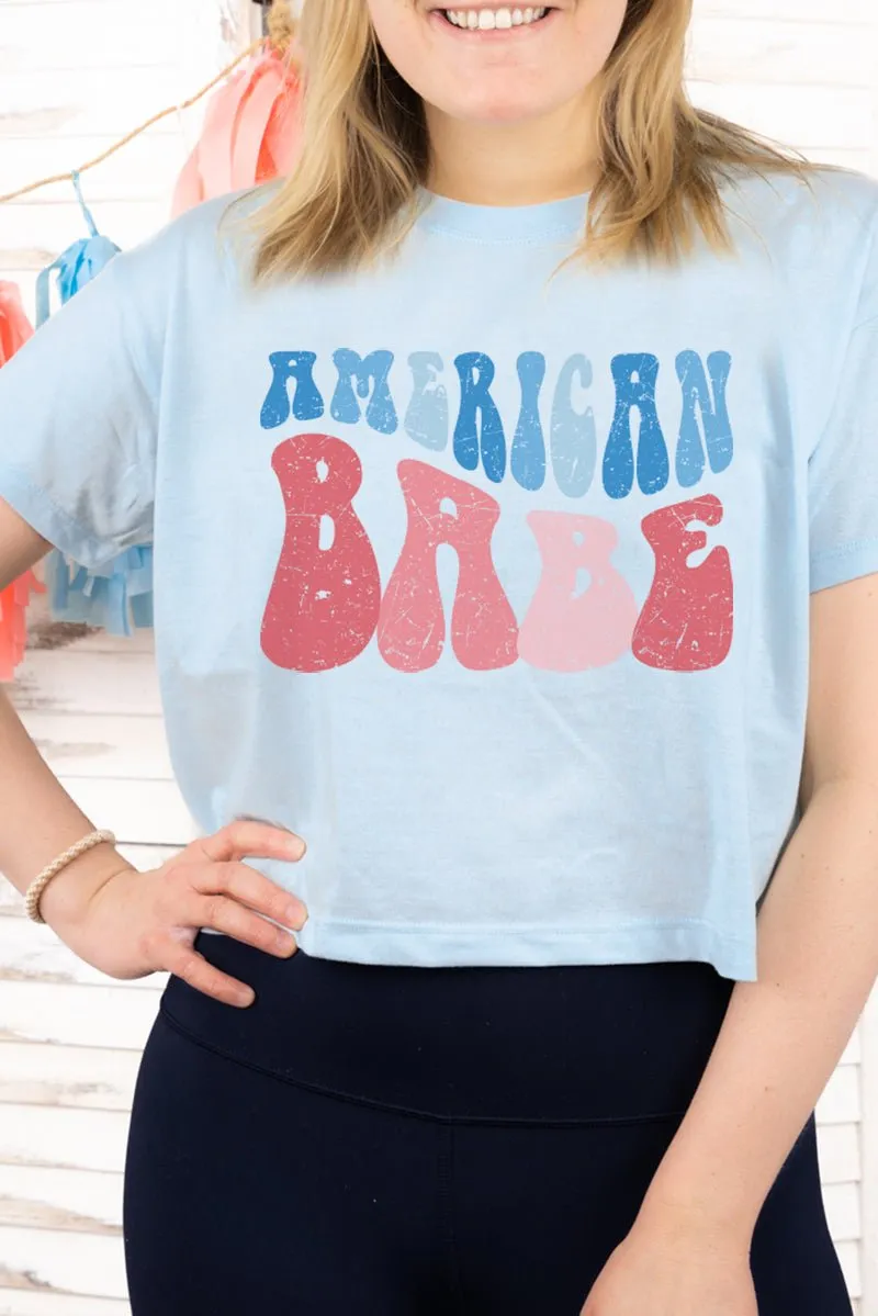 American Babe Women's Soft-Tek Blend Crop T-Shirt