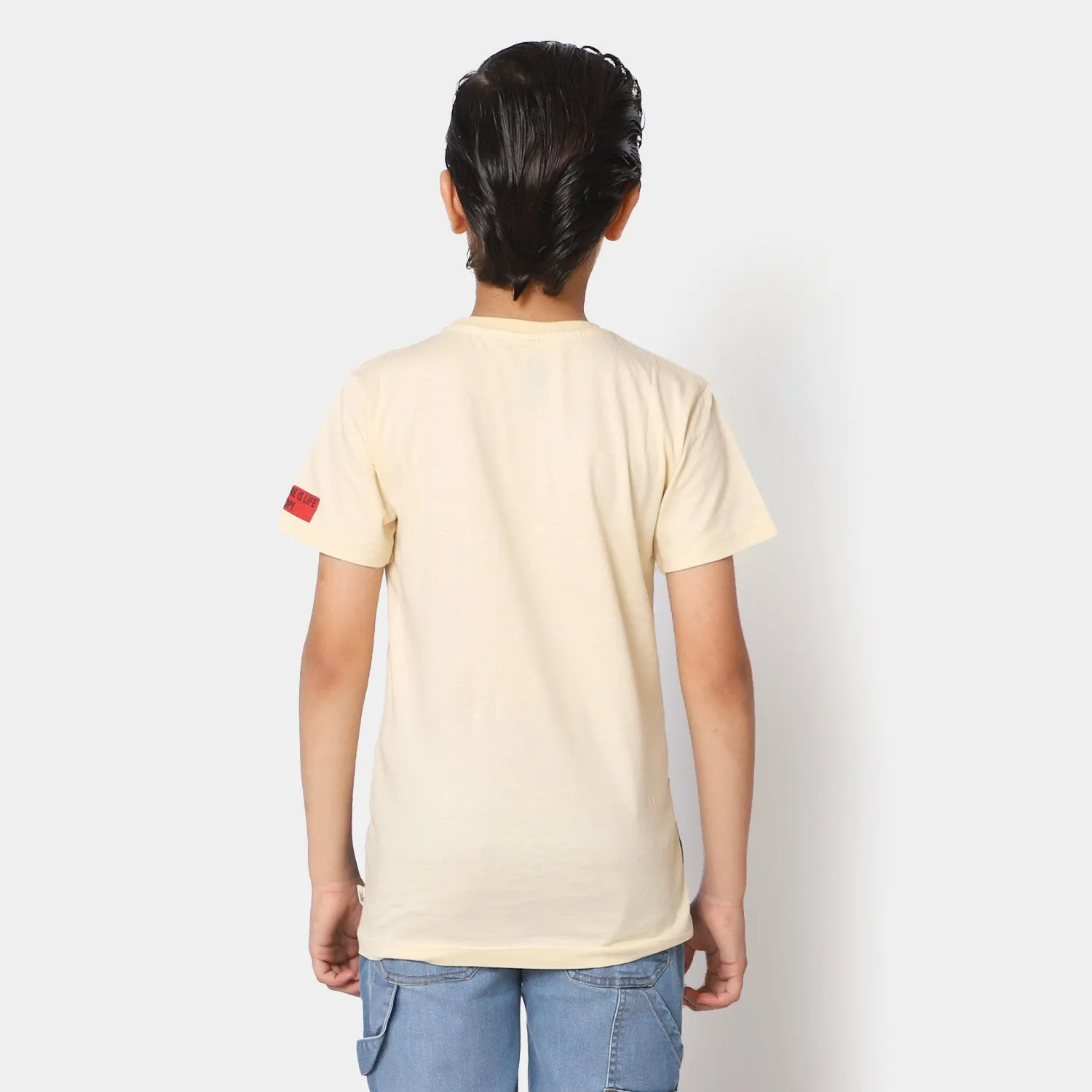 Boys Cotton T-Shirt Be Yourself - Cream