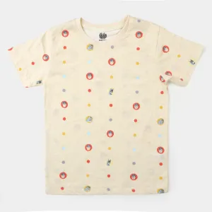 Boys Cotton T-Shirt Justice League - Cream