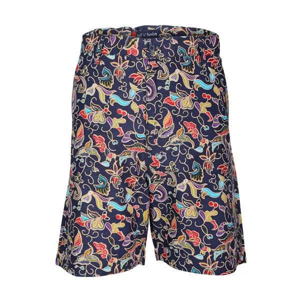 BOYS NAVY BLUE FLORAL SHORT SET