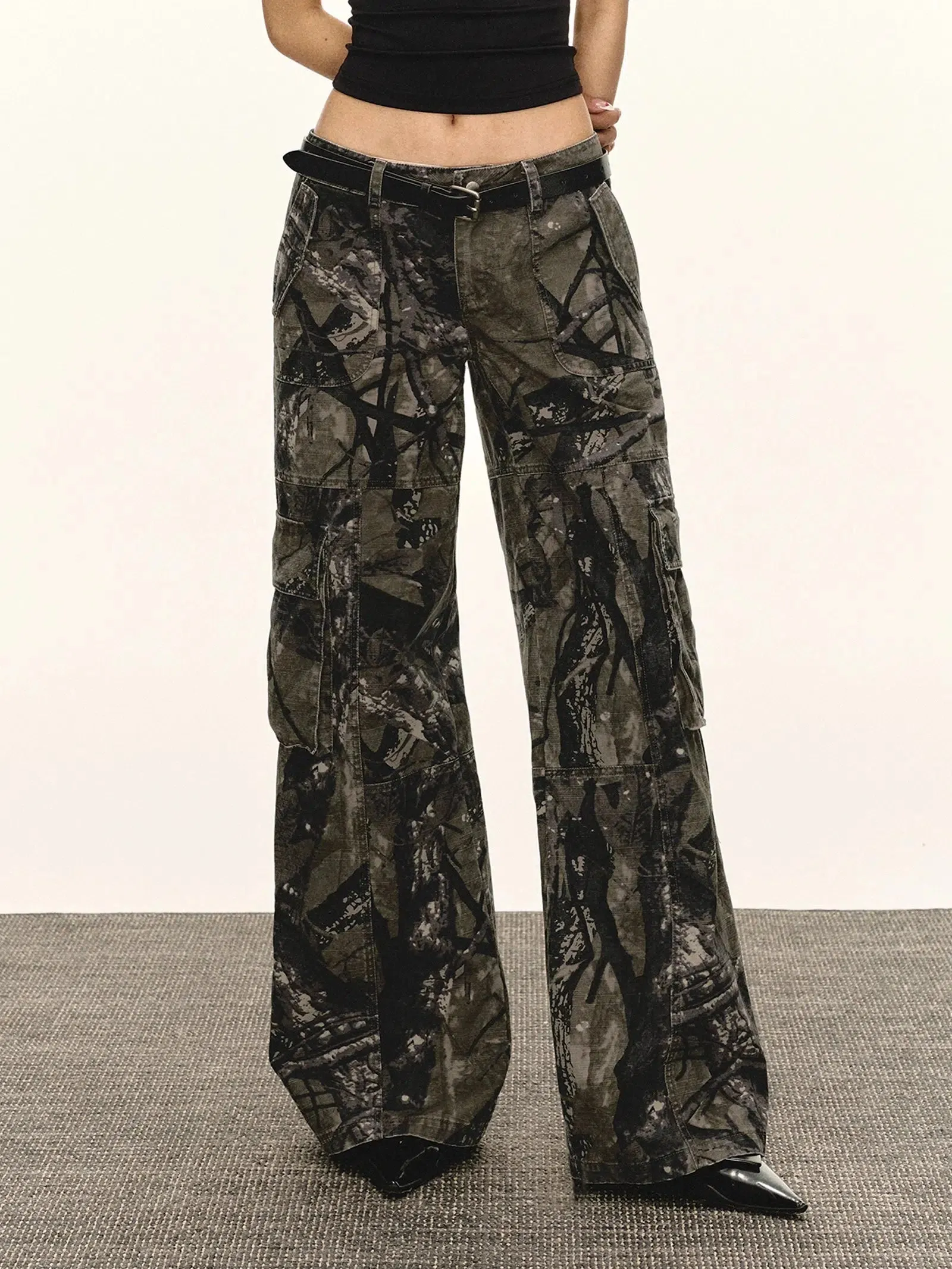 Casual Printed Cargo Pants