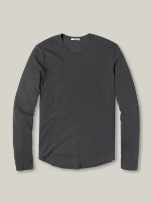 Coal Long Sleeve Slub Curved Hem Tee