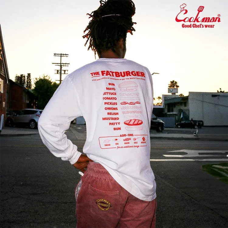 Cookman Washed Long Sleeve Tees - FAT Topping Menu : White