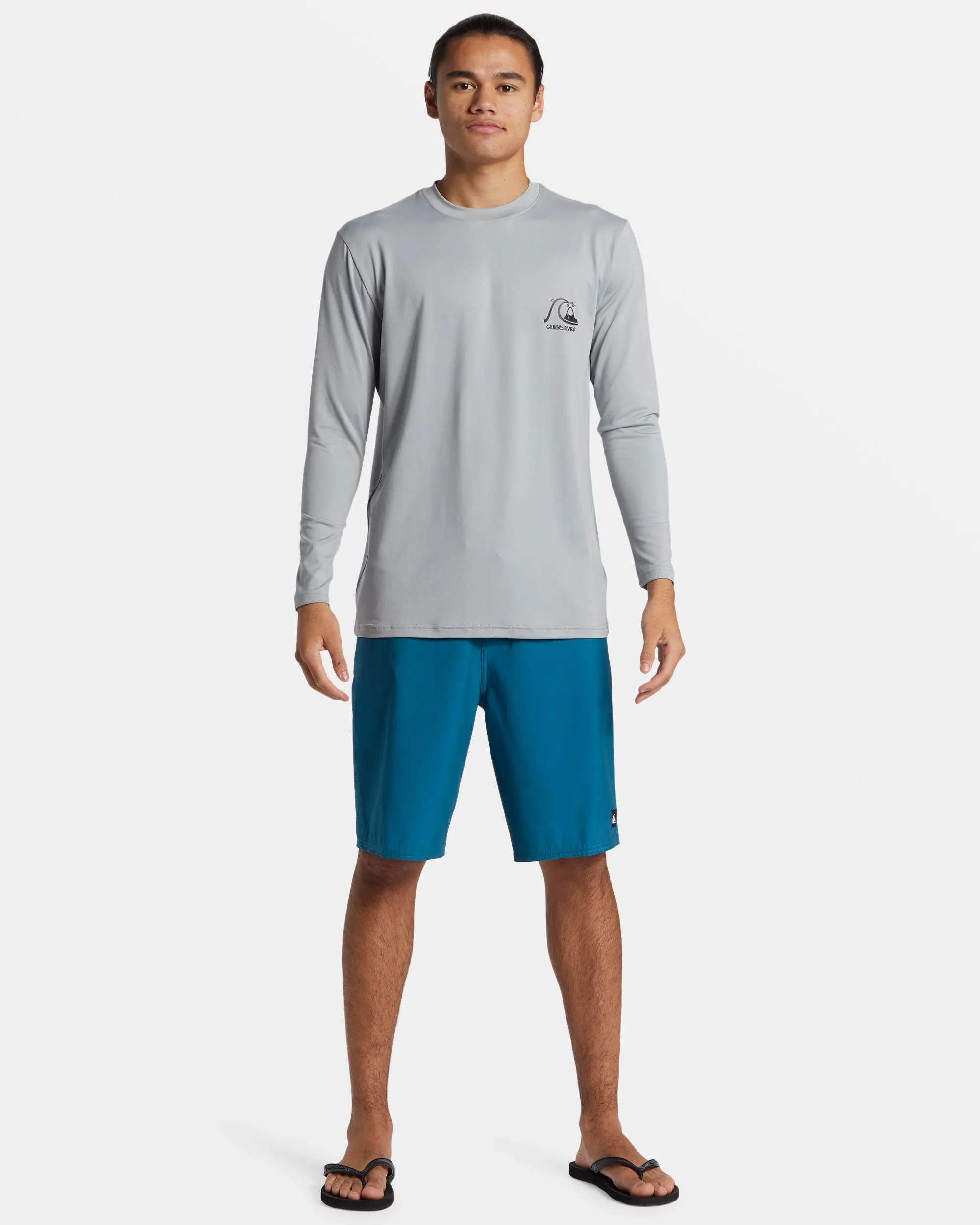 DNA Bubble Logo Long Sleeve Surf Tee - Quarry