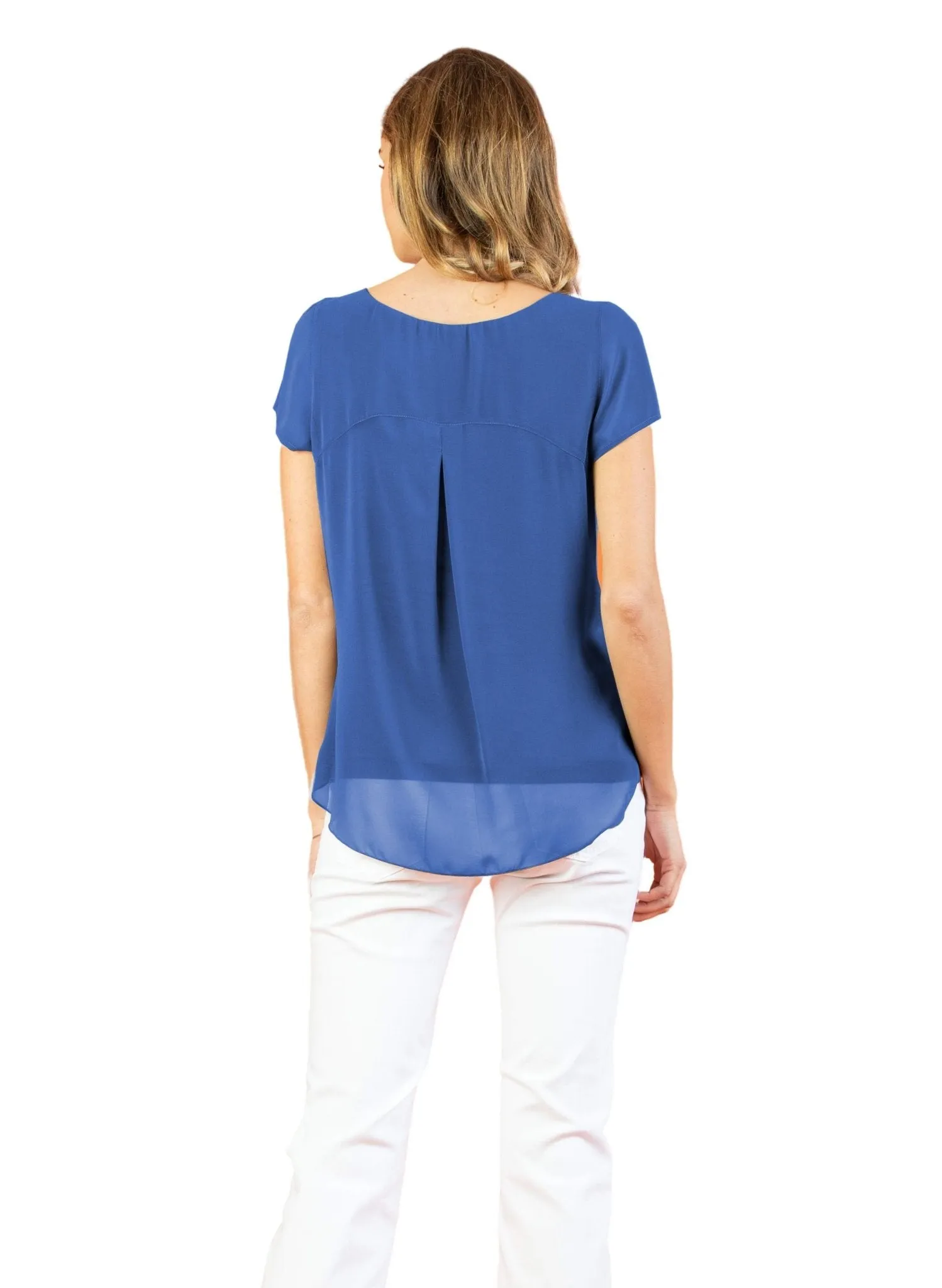 Double Layer Maternity T-Shirt - Blue