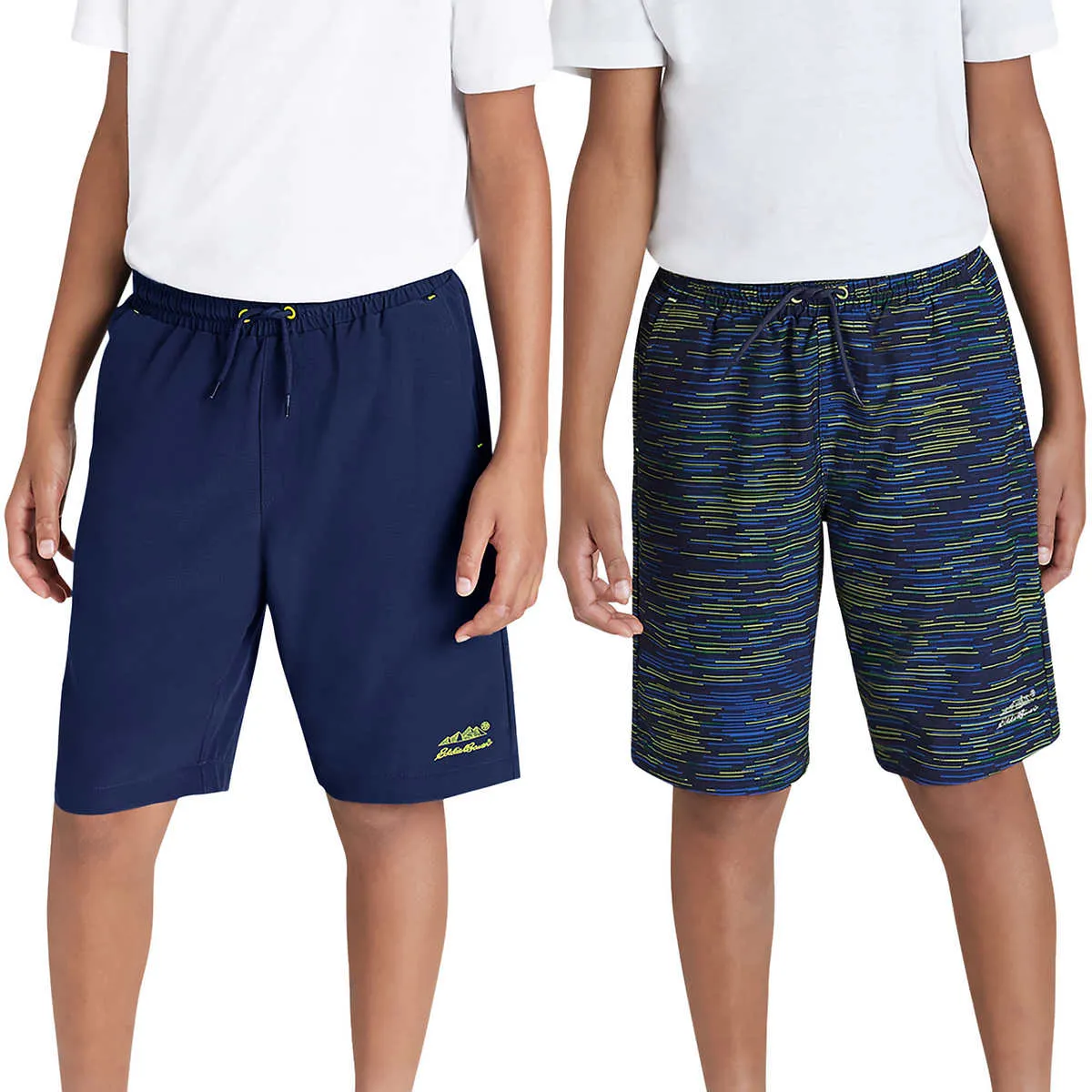 Eddie Bauer Big Boy's 2-pack Youth Hybrid Quick Dry Mesh Lined Casual Active Shorts