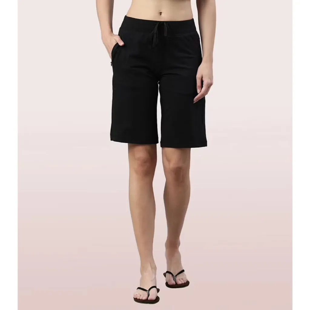 ENAMOR-E044 CITY SHORTS | COTTON KNEE LENGTH SHORTS