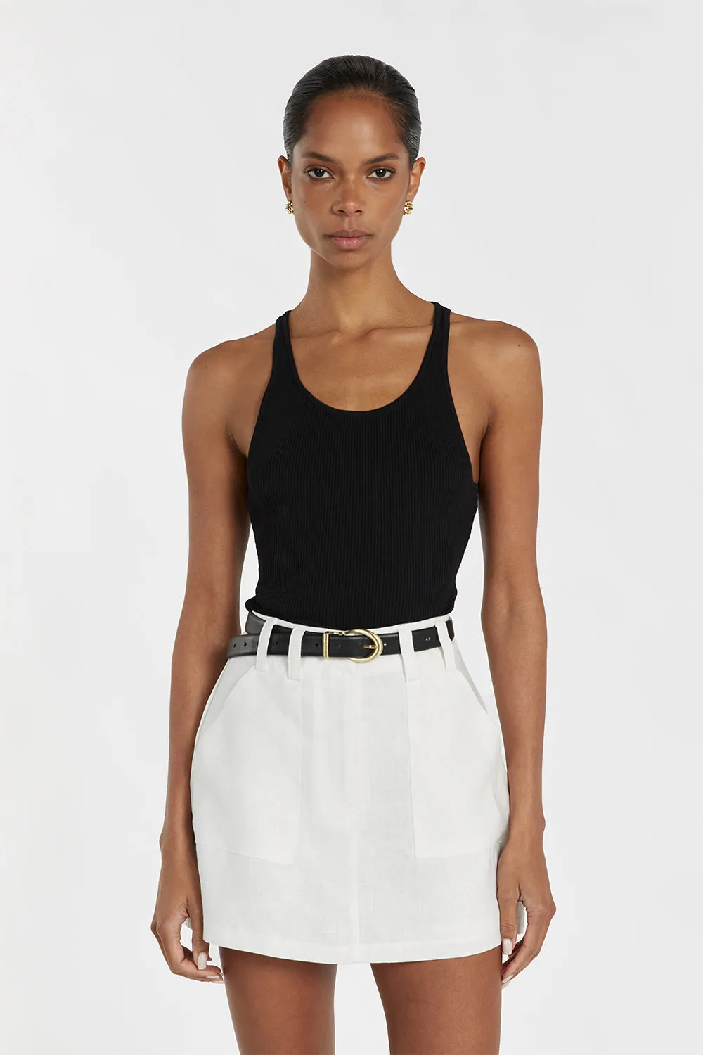 EVA OFF WHITE LINEN SKORT