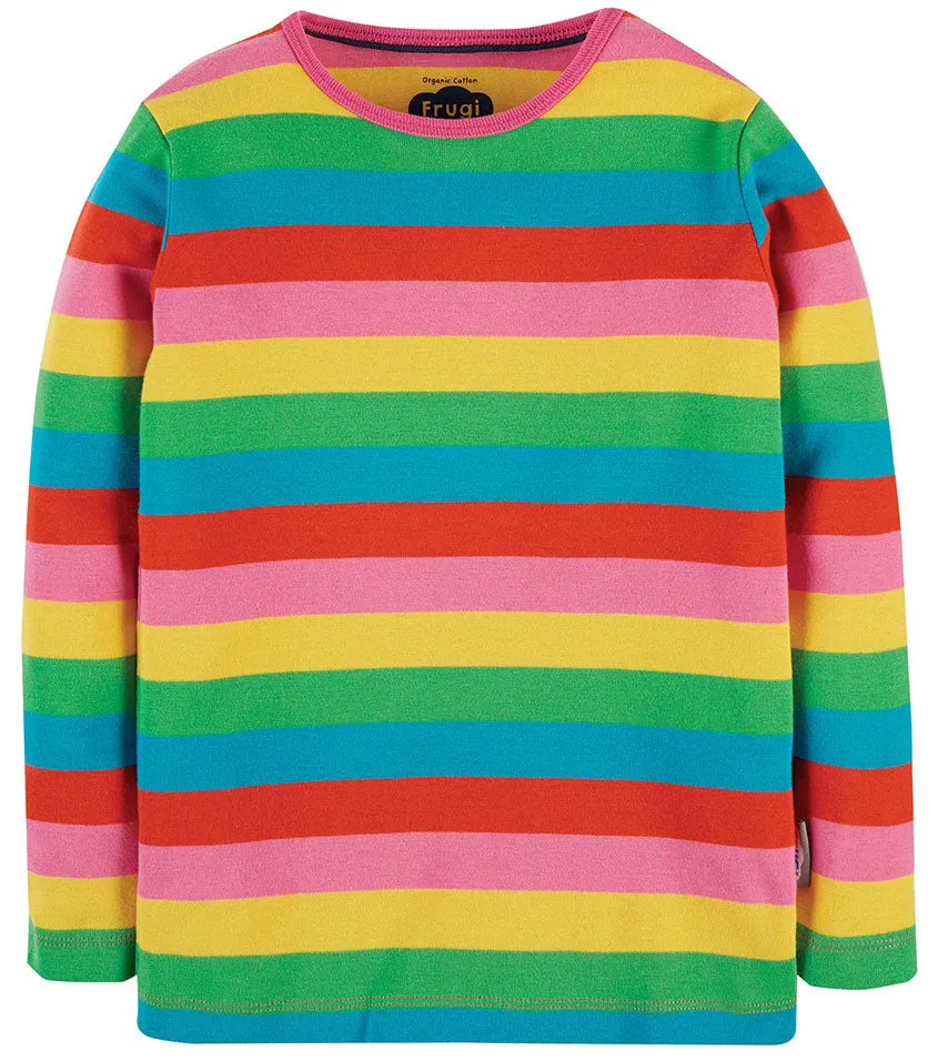 Frugi Favourite LS Tee - Foxglove Rainbow Stripe