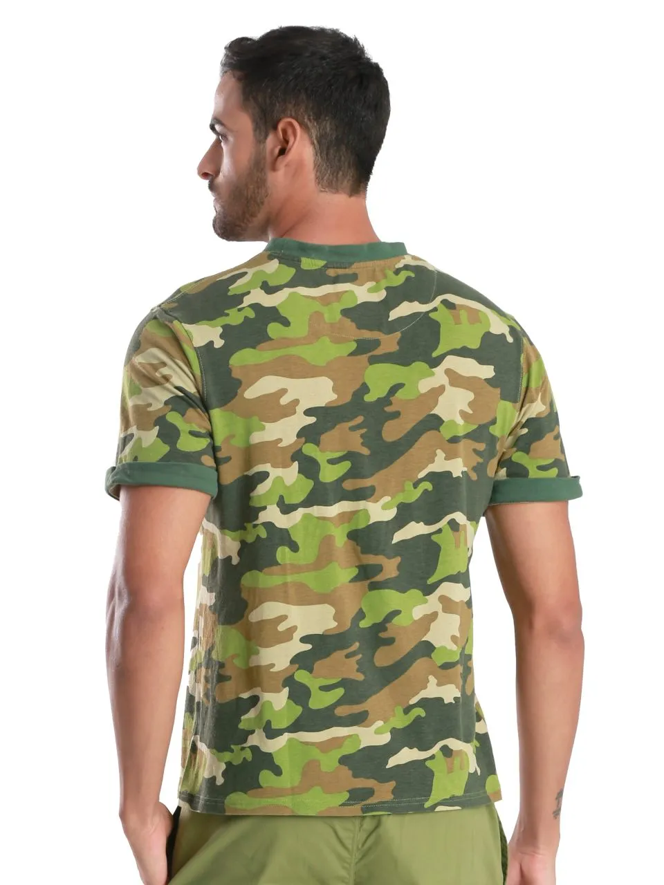 Full Camo Camo Printed Organic Bamboo T-Shirt (Pack Of 1)