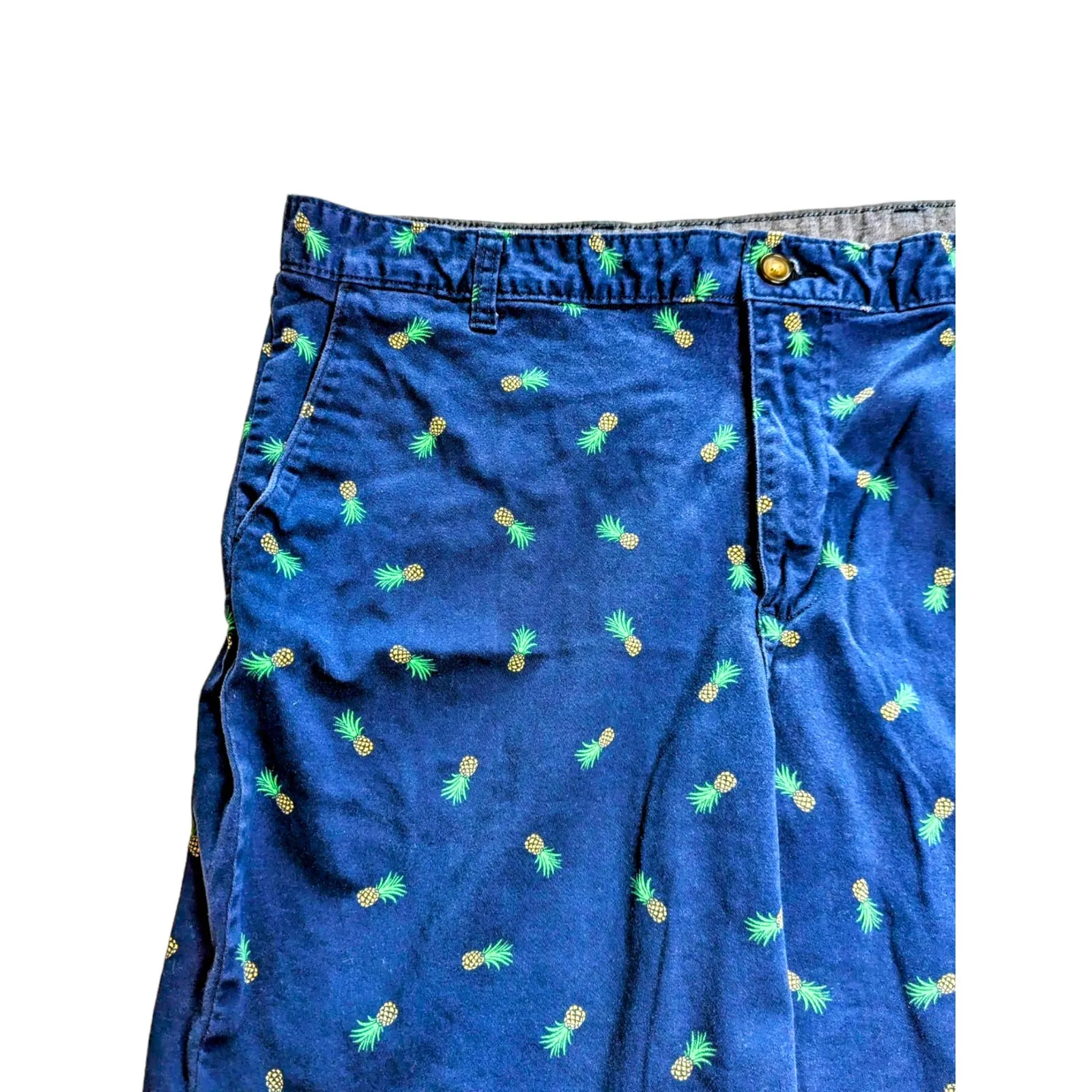 GEORGE Navy Blue Chino Men's Shorts Pineapple Golf Vacation Size 36