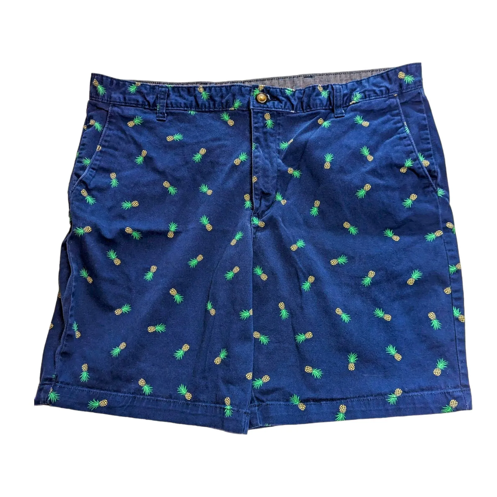 GEORGE Navy Blue Chino Men's Shorts Pineapple Golf Vacation Size 36