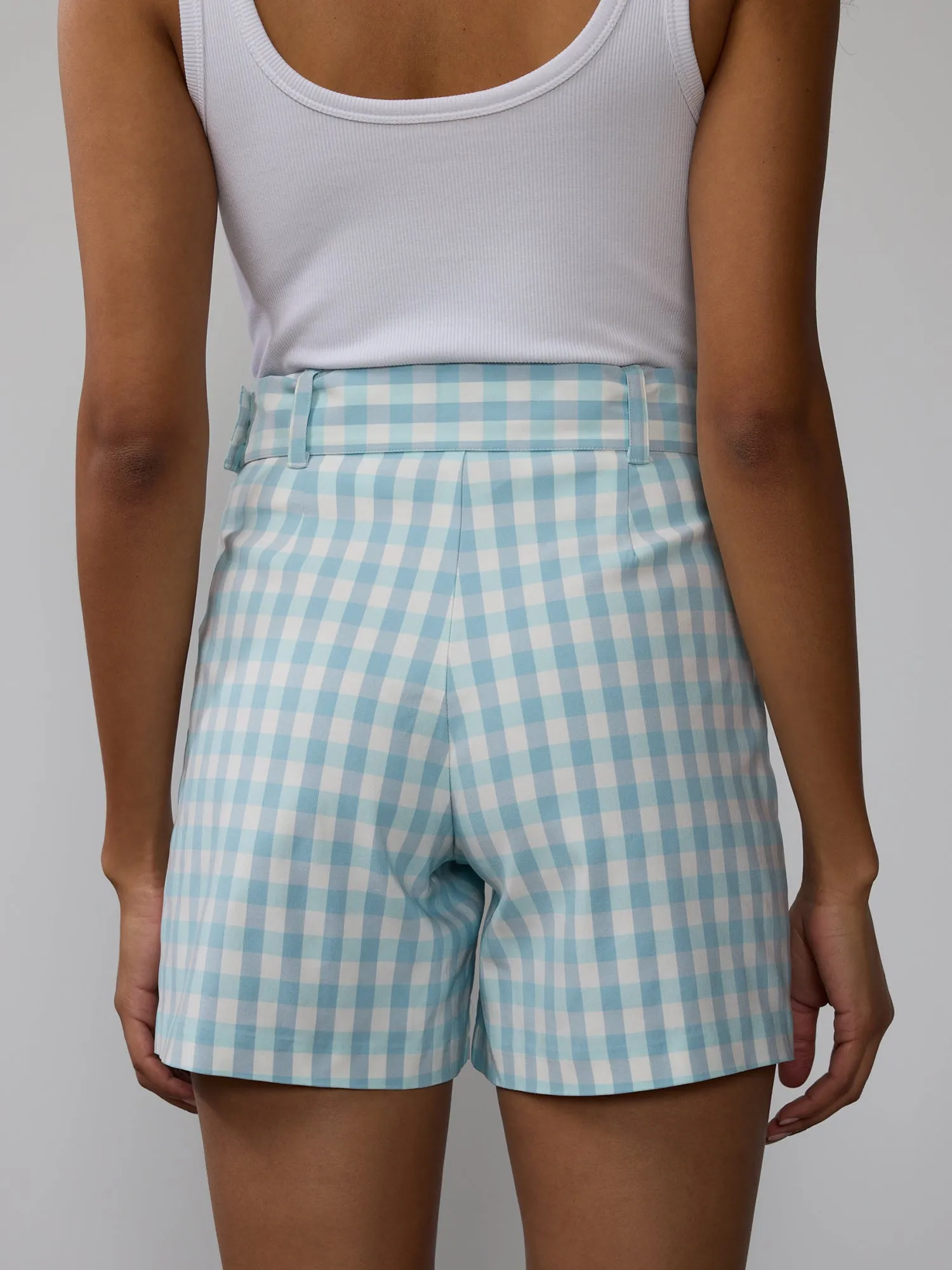 Gingham Check Pull-On Shorts