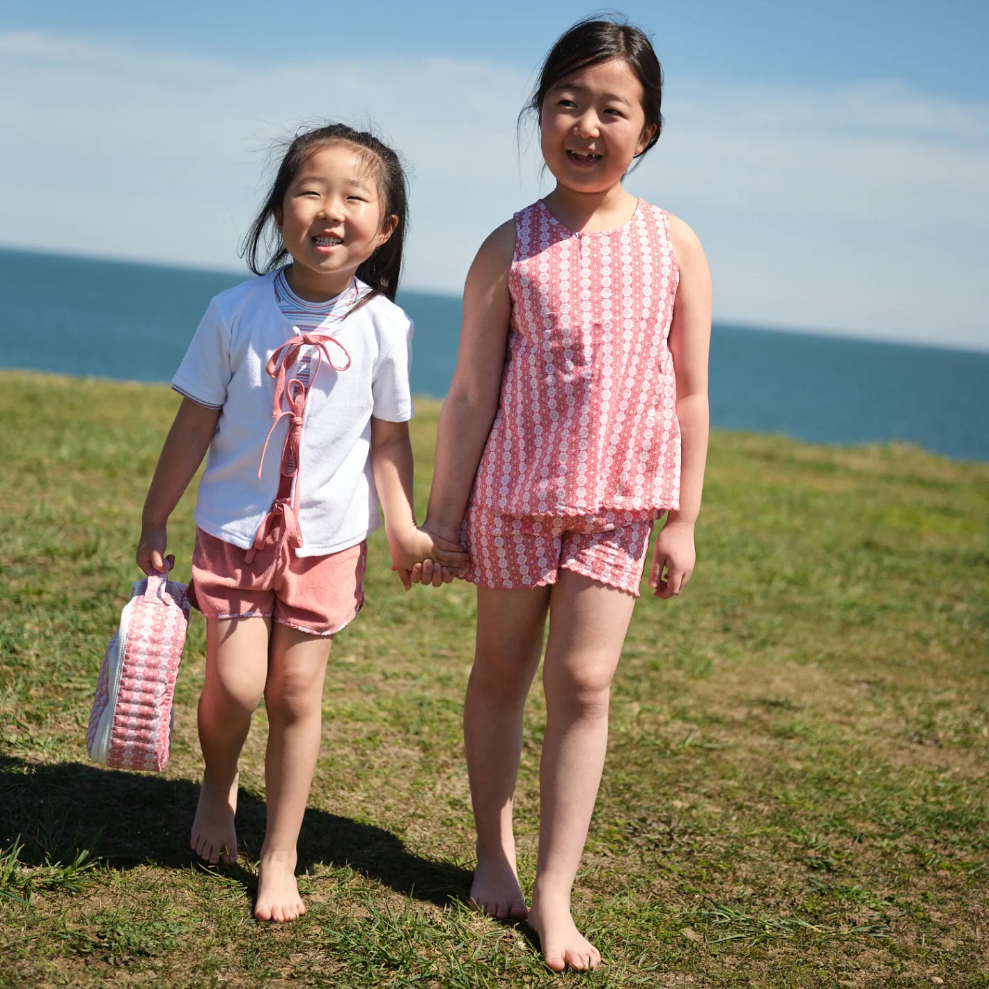 girls regatta red paisley scalloped short set