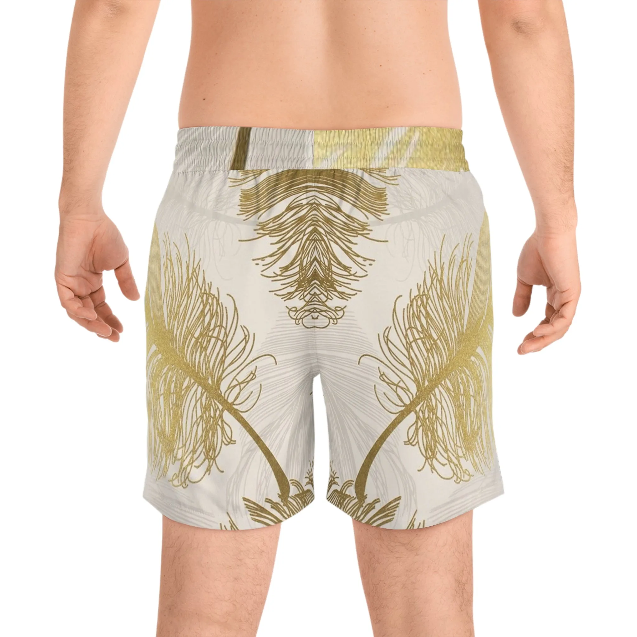 Golden Feathers - Inovax Men's Mid-Length Swim Shorts