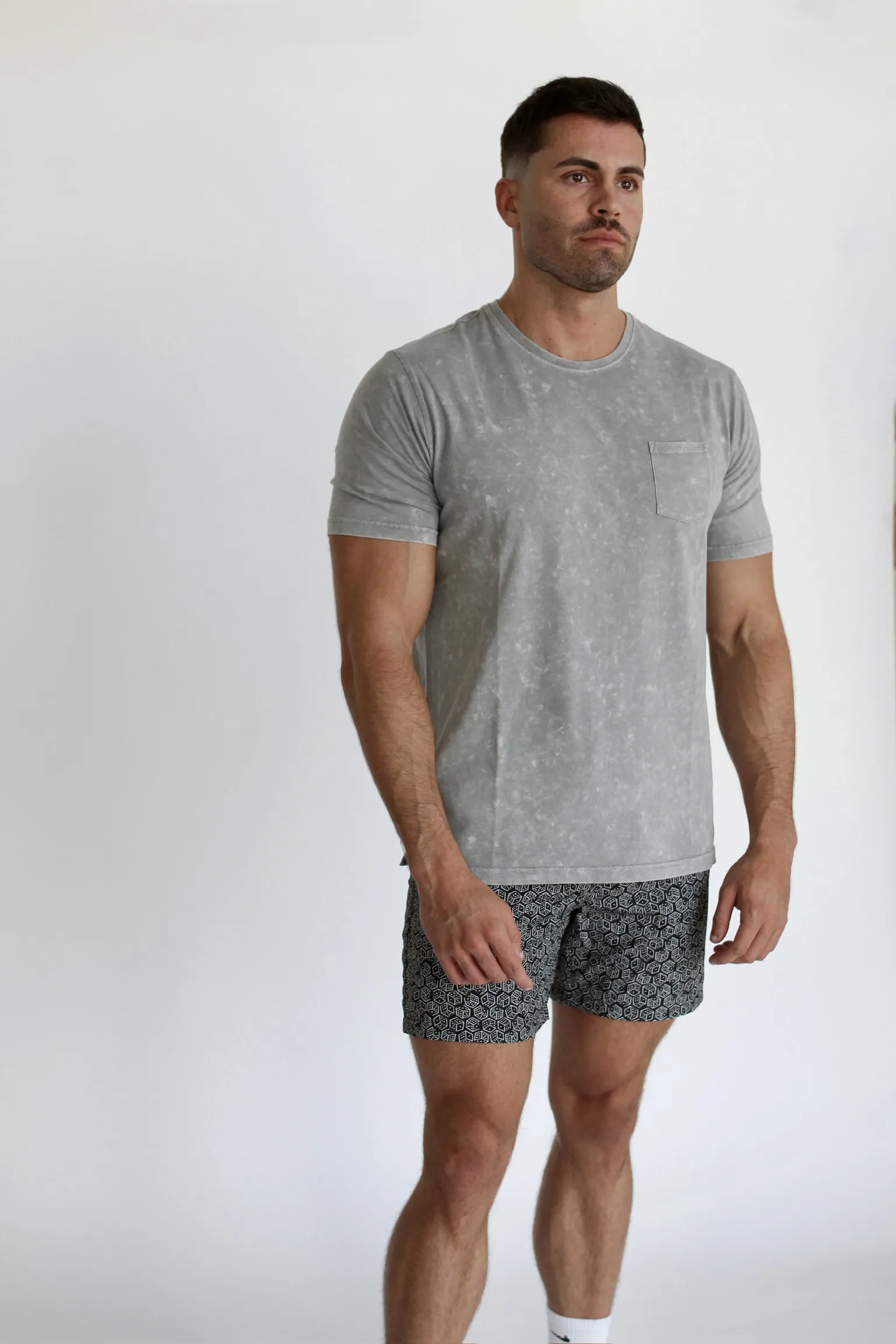 Grey Acid Short Sleeve Crewneck T-Shirt