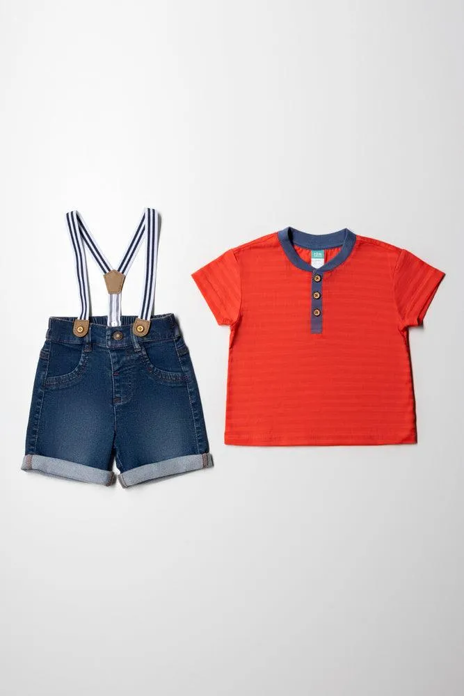 Henley Brace Set Blue & Orange