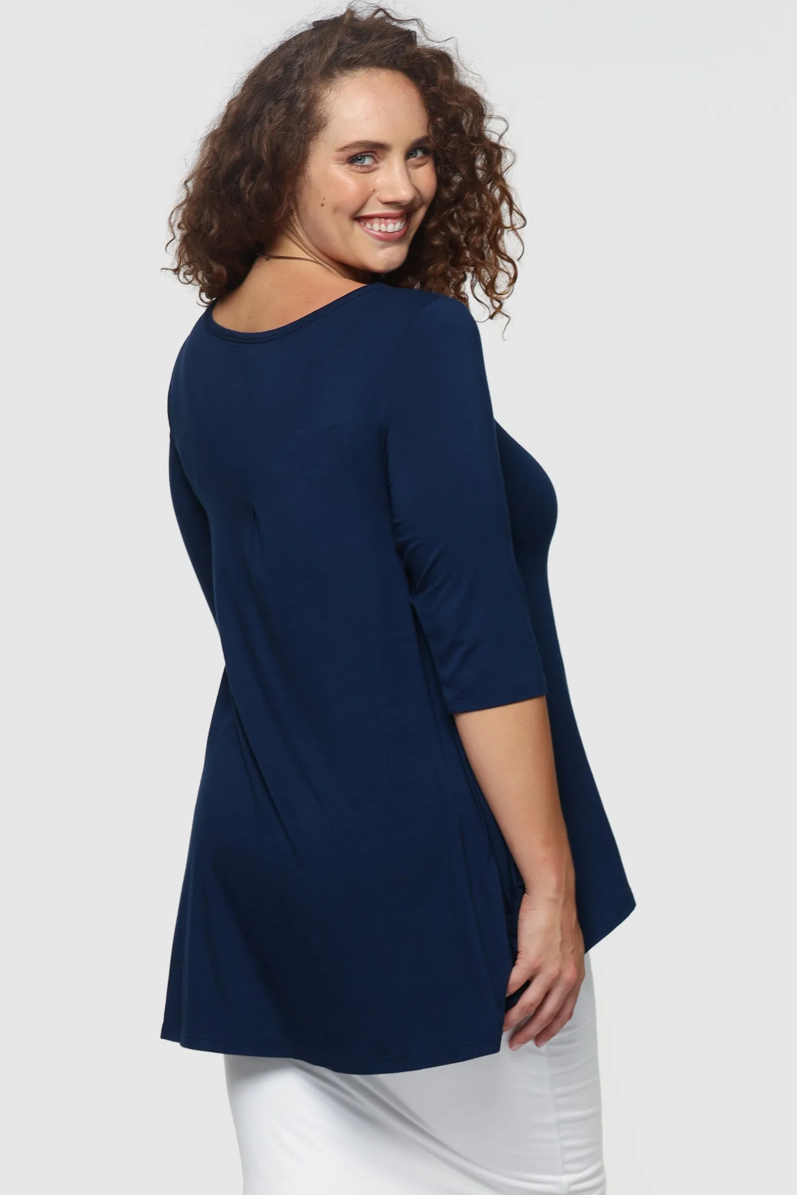 Hi Lo Hem Top - Navy