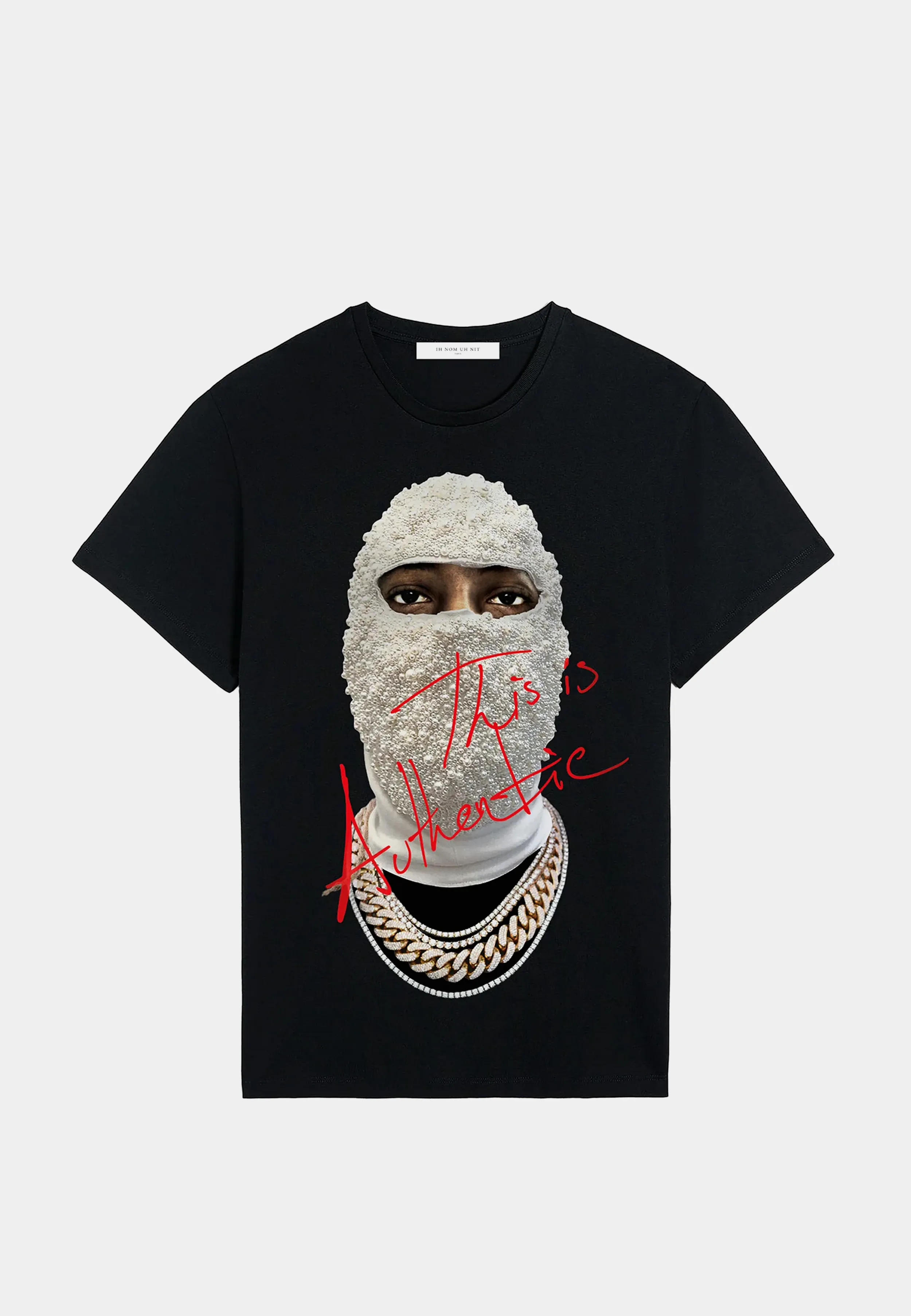 Ih Nom Uh Nit T-Shirt With Mask Future Print On Front -
Logo On Back Black