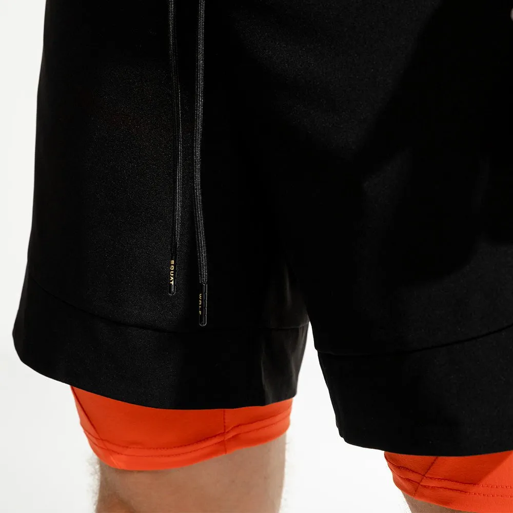 Limitless 2-in-1 Shorts - Black/Orange