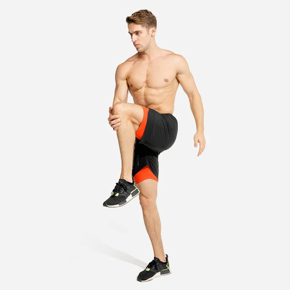 Limitless 2-in-1 Shorts - Black/Orange