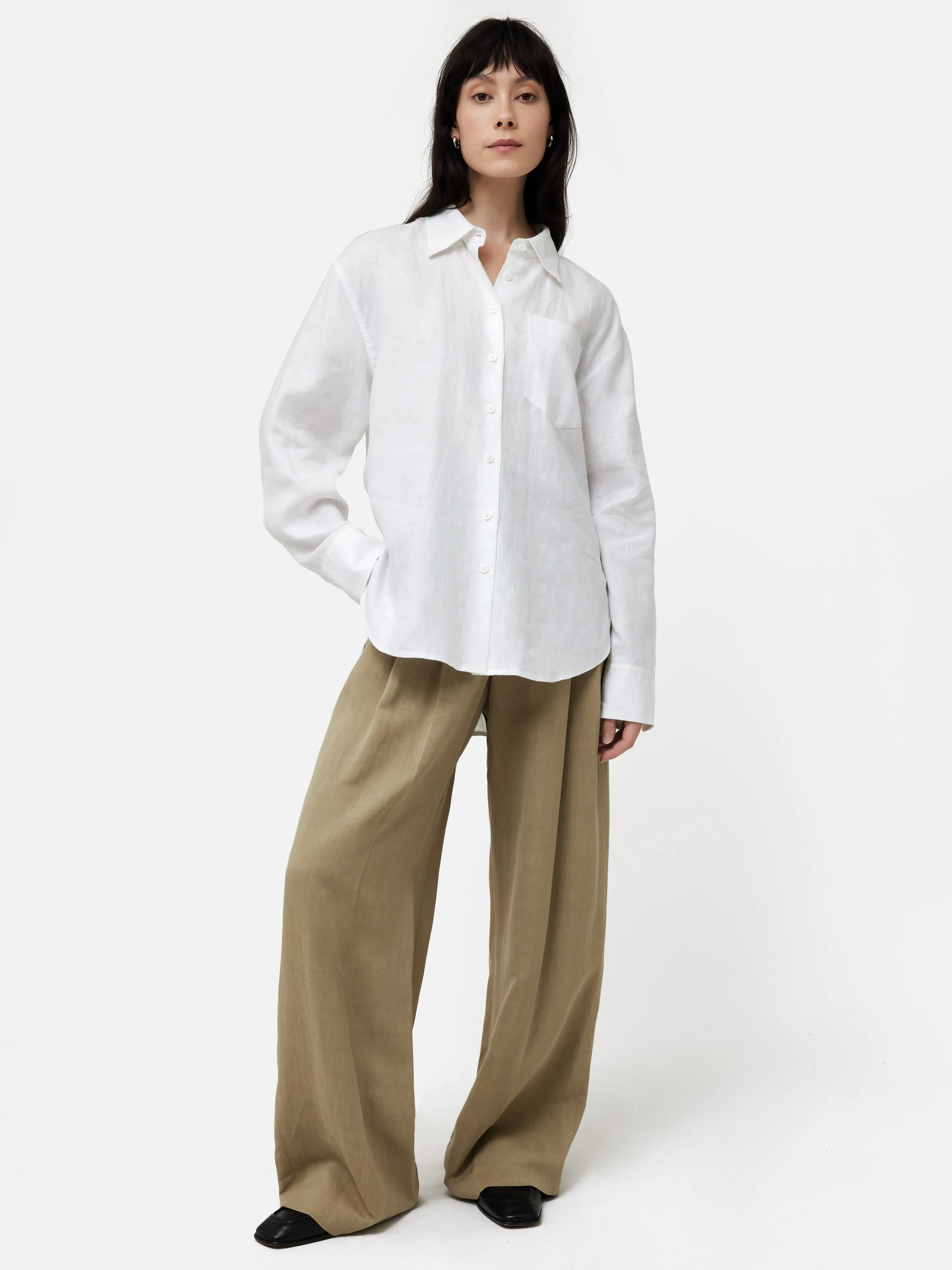 Linen Relaxed Shirt | White