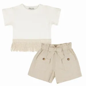 Lux Linen Girls Casual Set