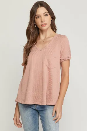 Mauve Textured Pocket Top