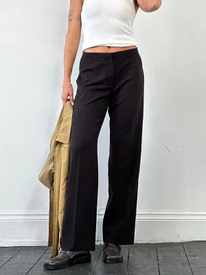 Max Mara Minimal Wool Mid Waist Tailored Trousers - W30