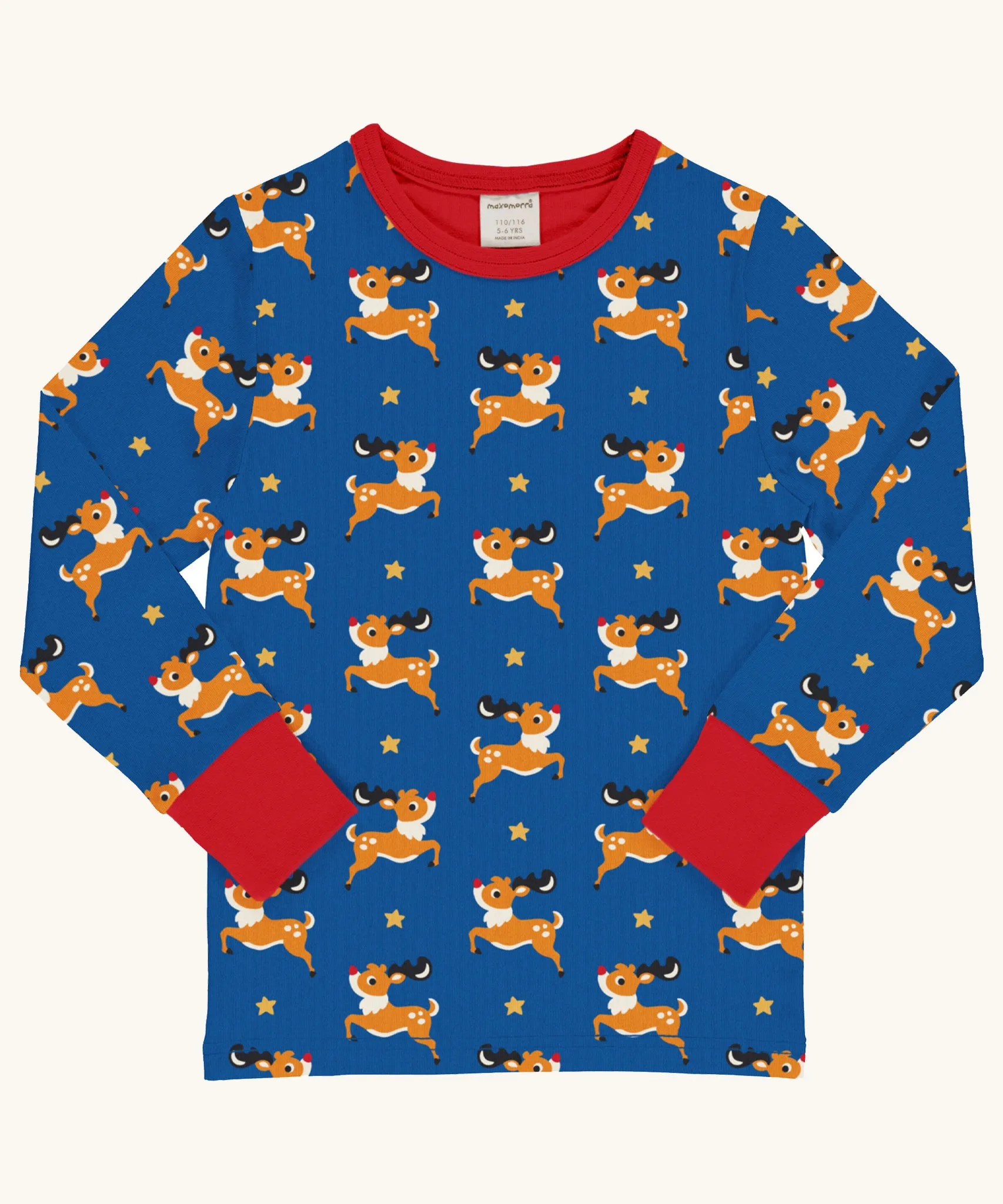 Maxomorra Reindeer Long Sleeve Top