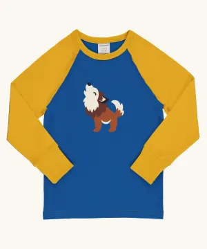 Maxomorra Wolf Raglan Long Sleeve Top