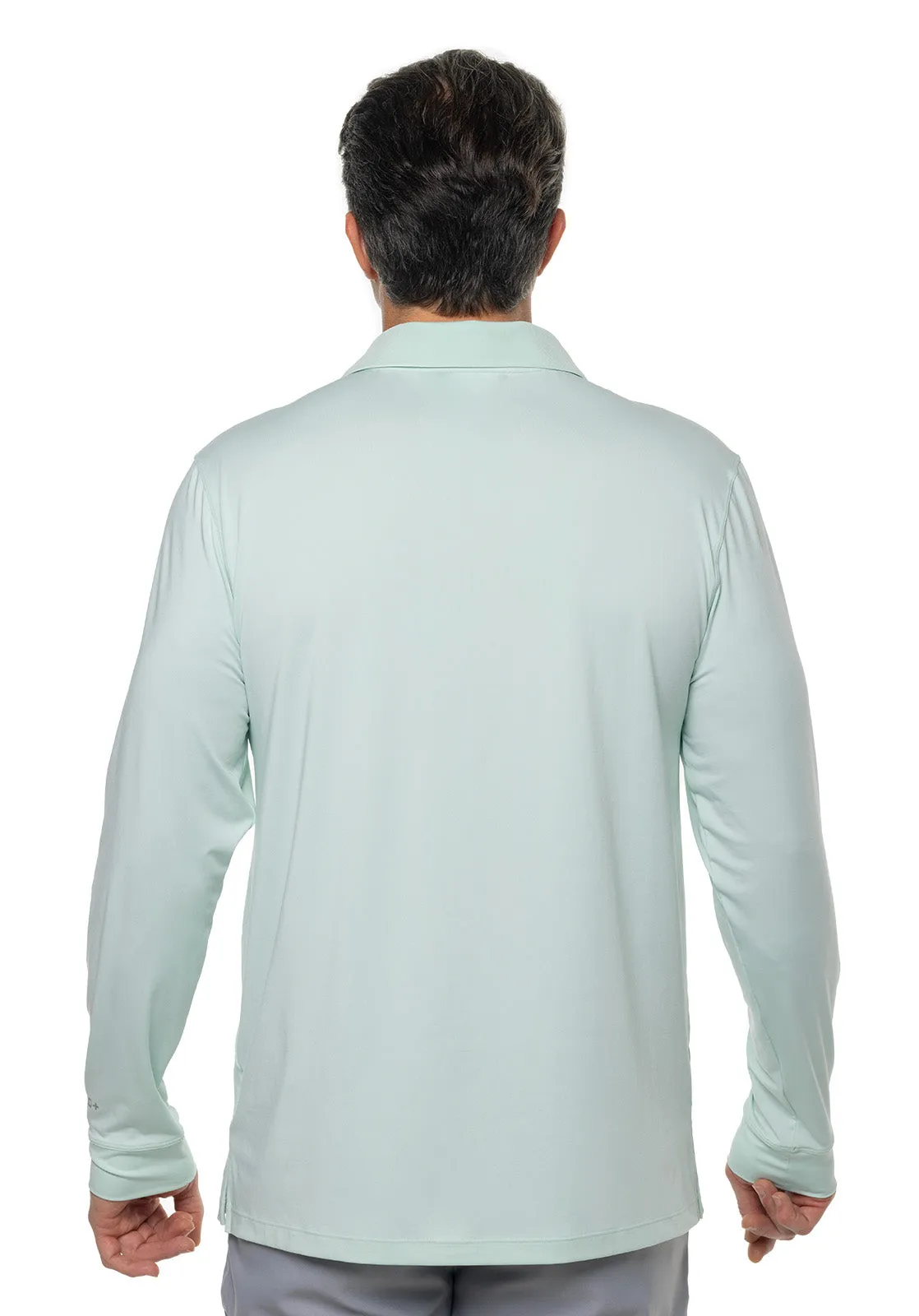 Men's Erodym Long Sleeve Golf Polo | Misty Aqua