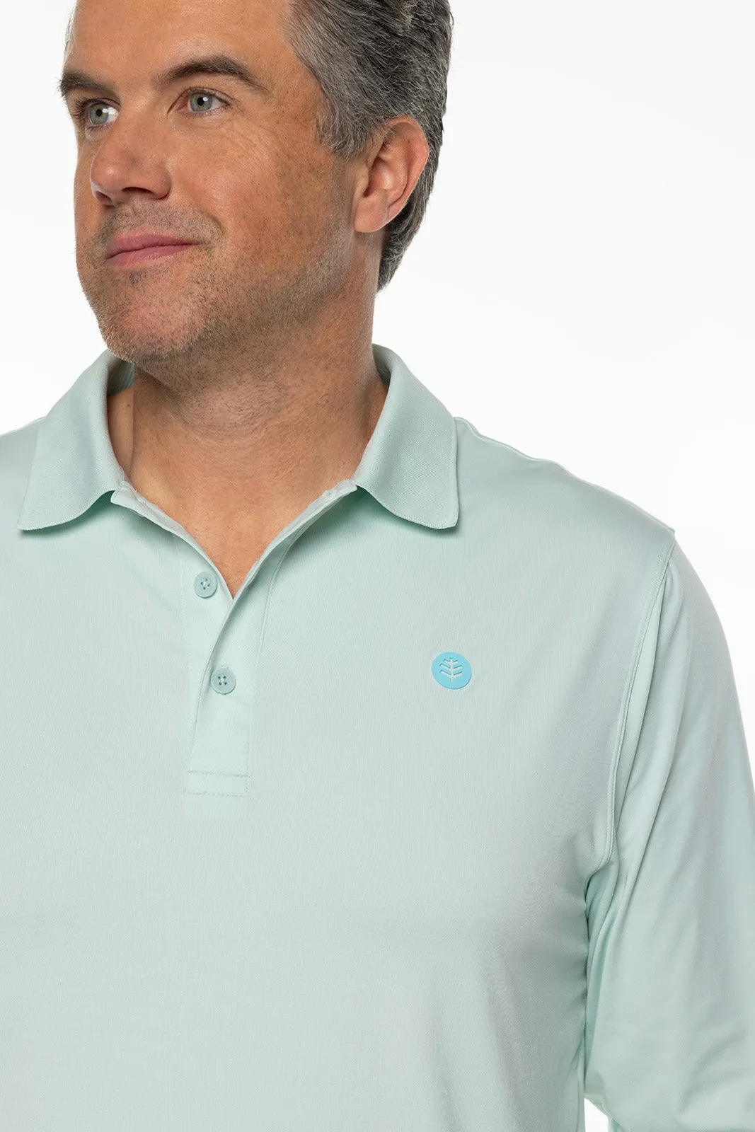 Men's Erodym Long Sleeve Golf Polo | Misty Aqua