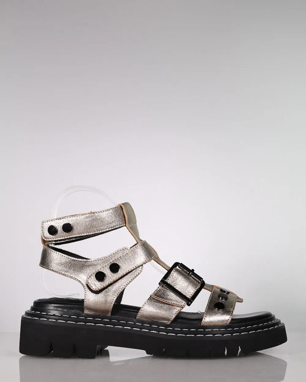 Minx Cove Rose Gold/Pewter Hardware Sandal