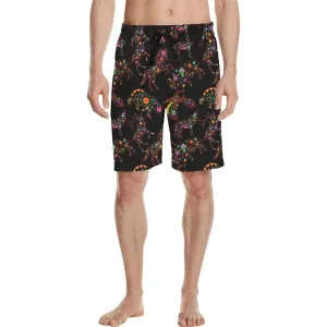 Neon Floral Animals Men's Casual Shorts