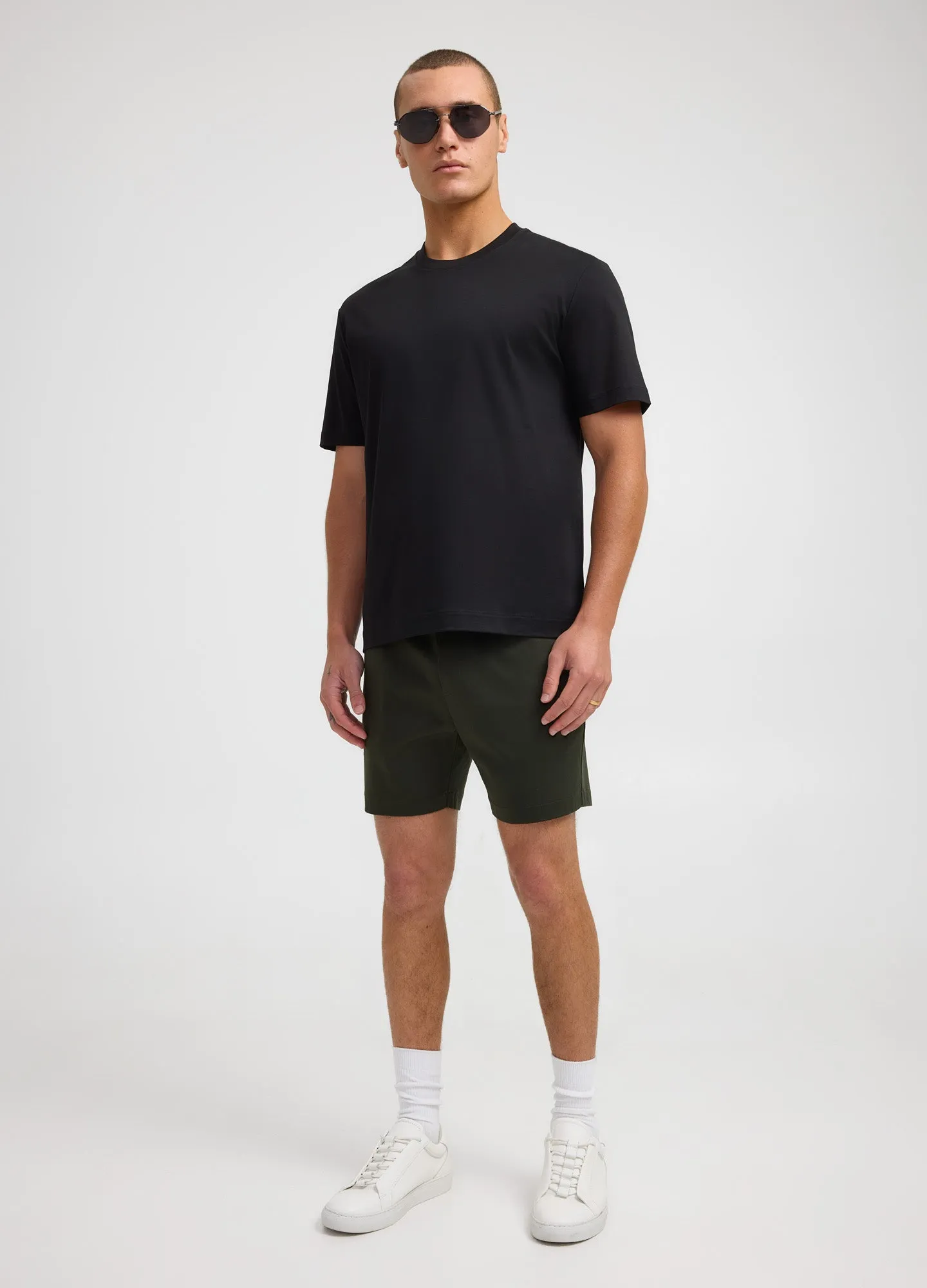 Relaxed Fit Knit Shorts Khaki