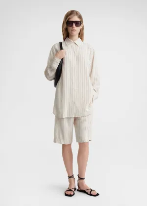 Relaxed pinstriped shirt ecru/black