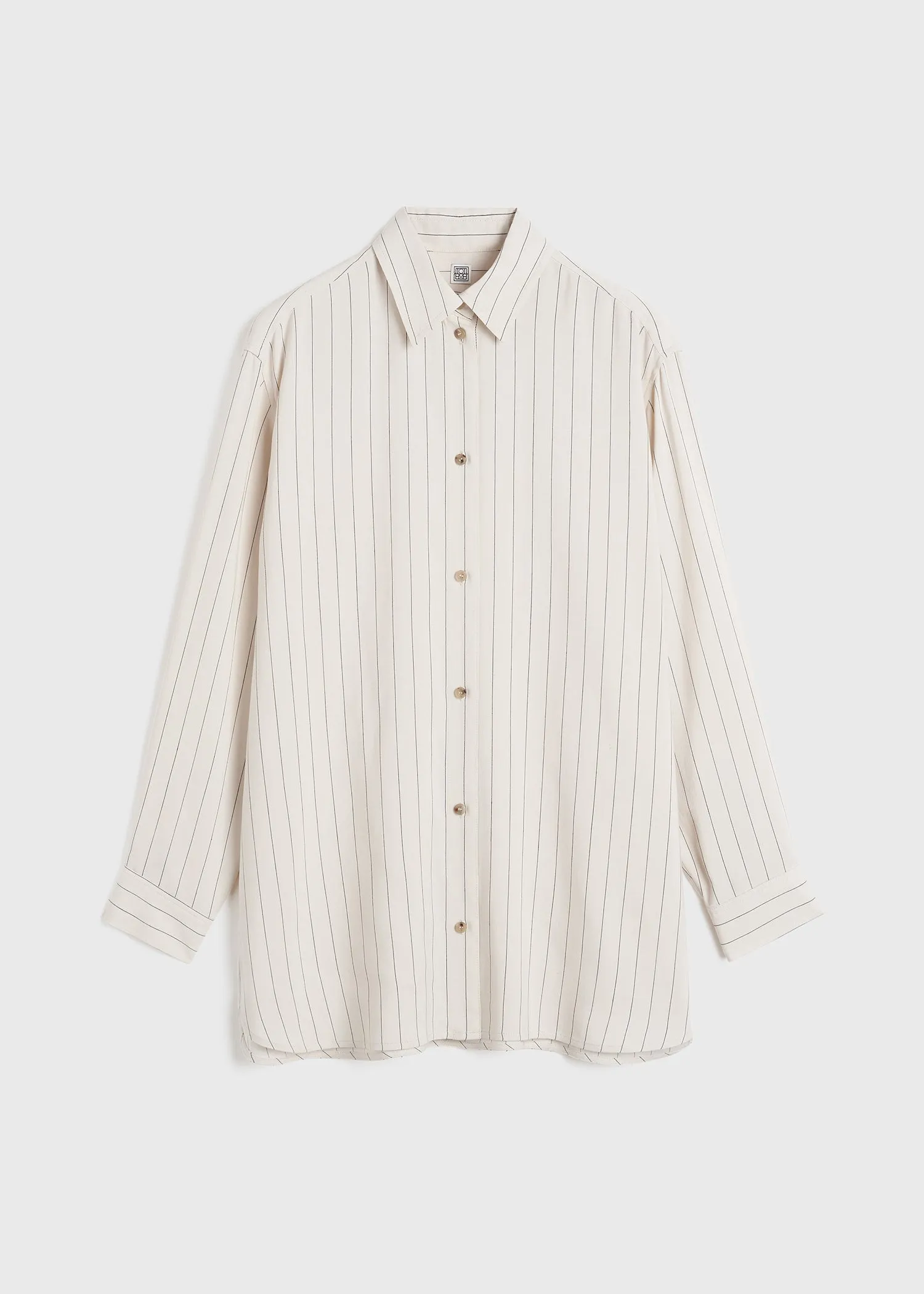 Relaxed pinstriped shirt ecru/black