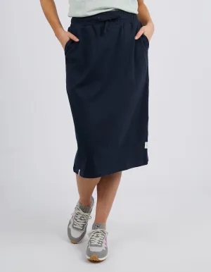 Rib Midi Skirt Dark Sapphire