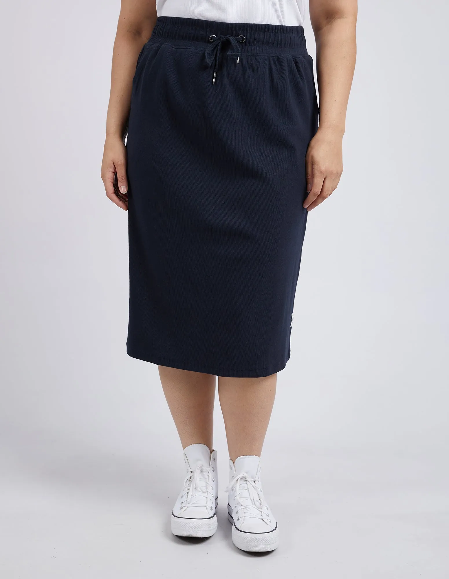 Rib Midi Skirt Dark Sapphire