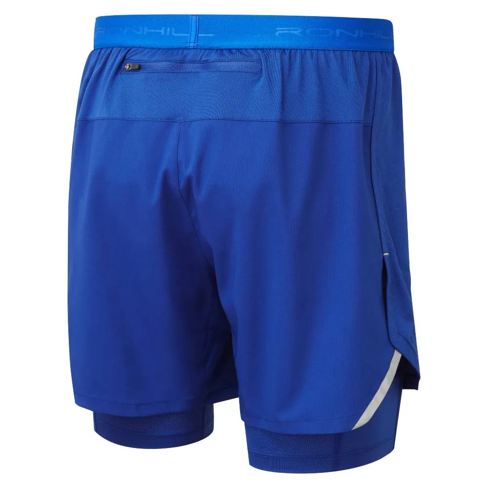 Ronhill Tech 5" Twin Short (Mens) - Ocean/Citrus