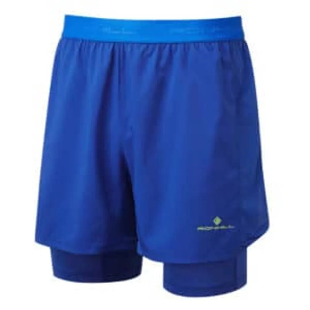 Ronhill Tech 5" Twin Short (Mens) - Ocean/Citrus