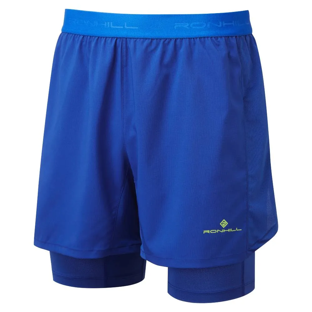 Ronhill Tech 5" Twin Short (Mens) - Ocean/Citrus