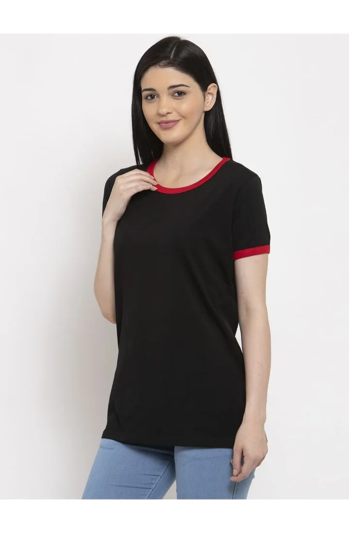 Round Neck Long Tees - Black