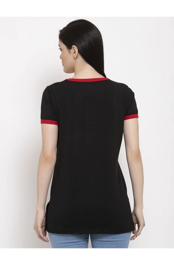 Round Neck Long Tees - Black