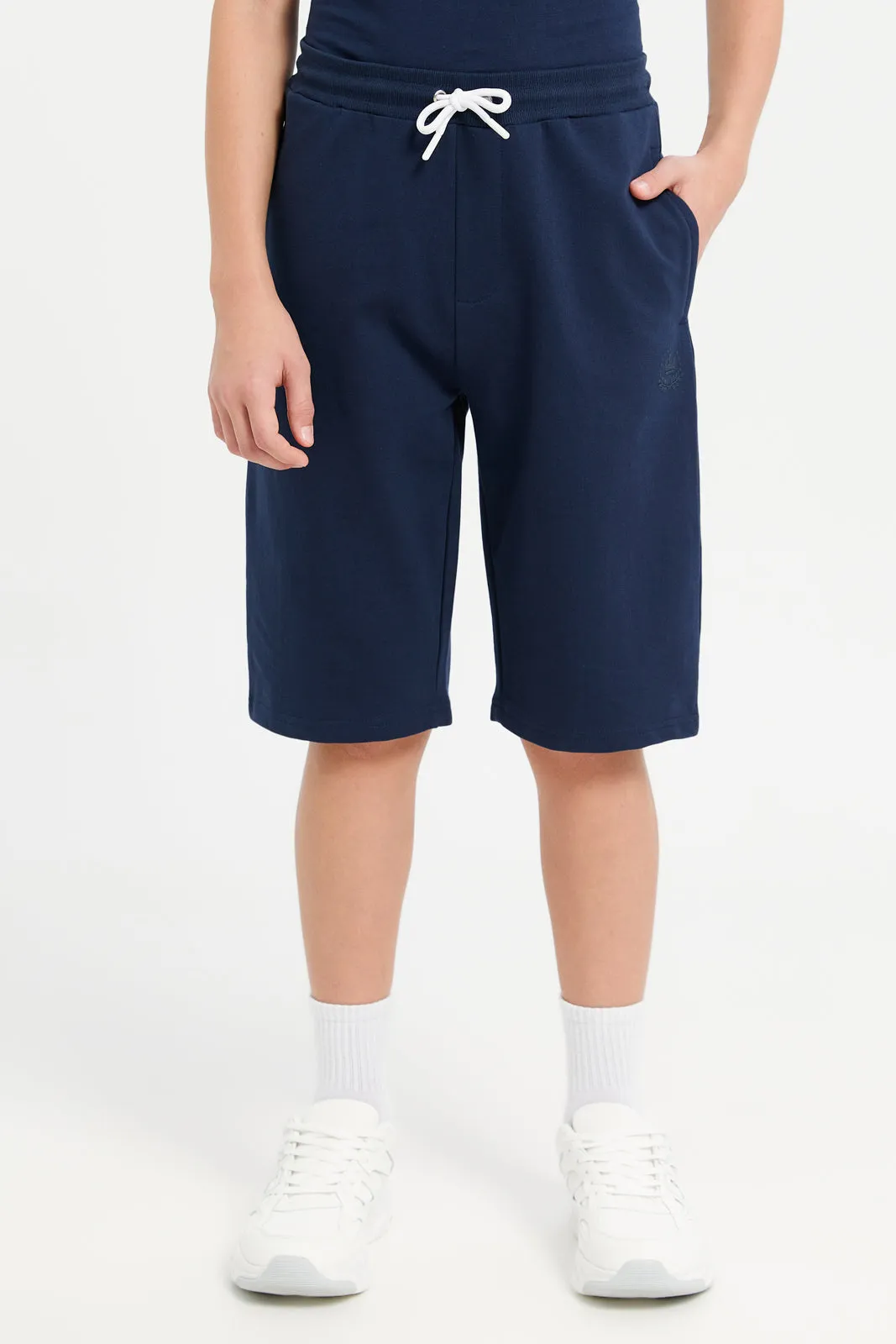 Senior Boys Navy And Blue Active Shorts Set (Pack of 2)