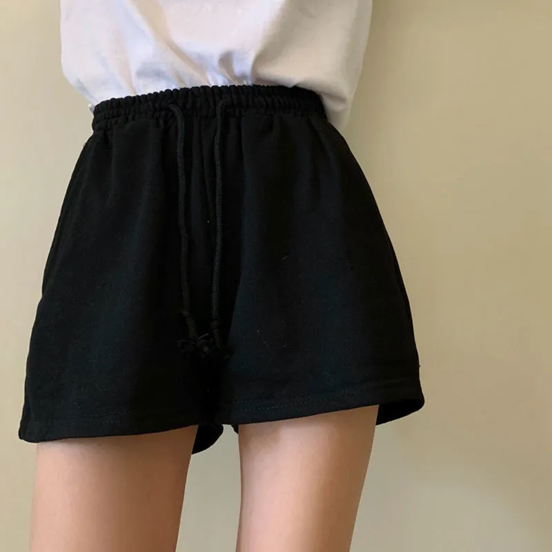 Solid Summer Drawstring Shorts